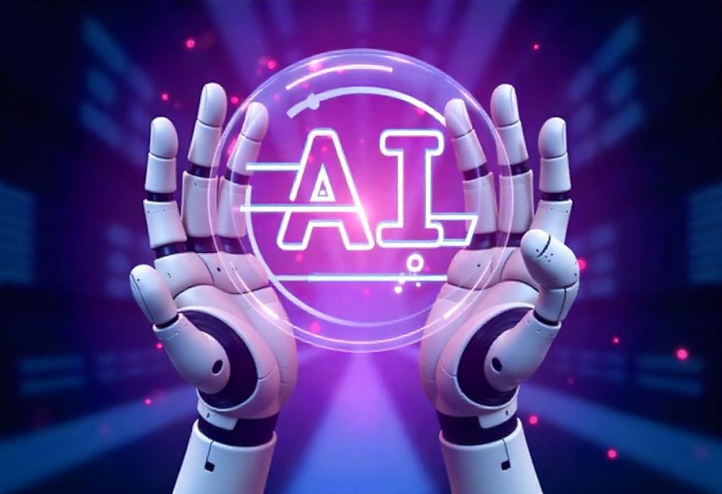 . freepik a robotic hand holding a glowing ai symbol inside 60148. Migra Software